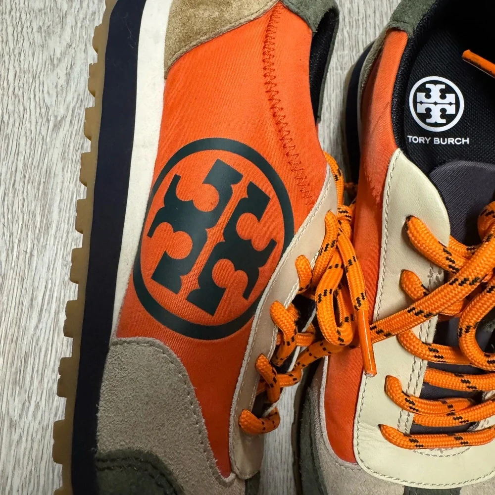 Tory Burch Orange and Black Sneakers - Picture 4 of 8